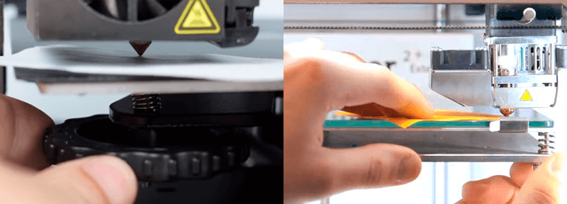 Проверка зазора между соплом и платформой с помощью бумаги